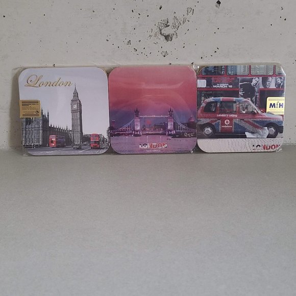 NWT Set of 6 Coasters, London England Themed - Picture 7 of 7